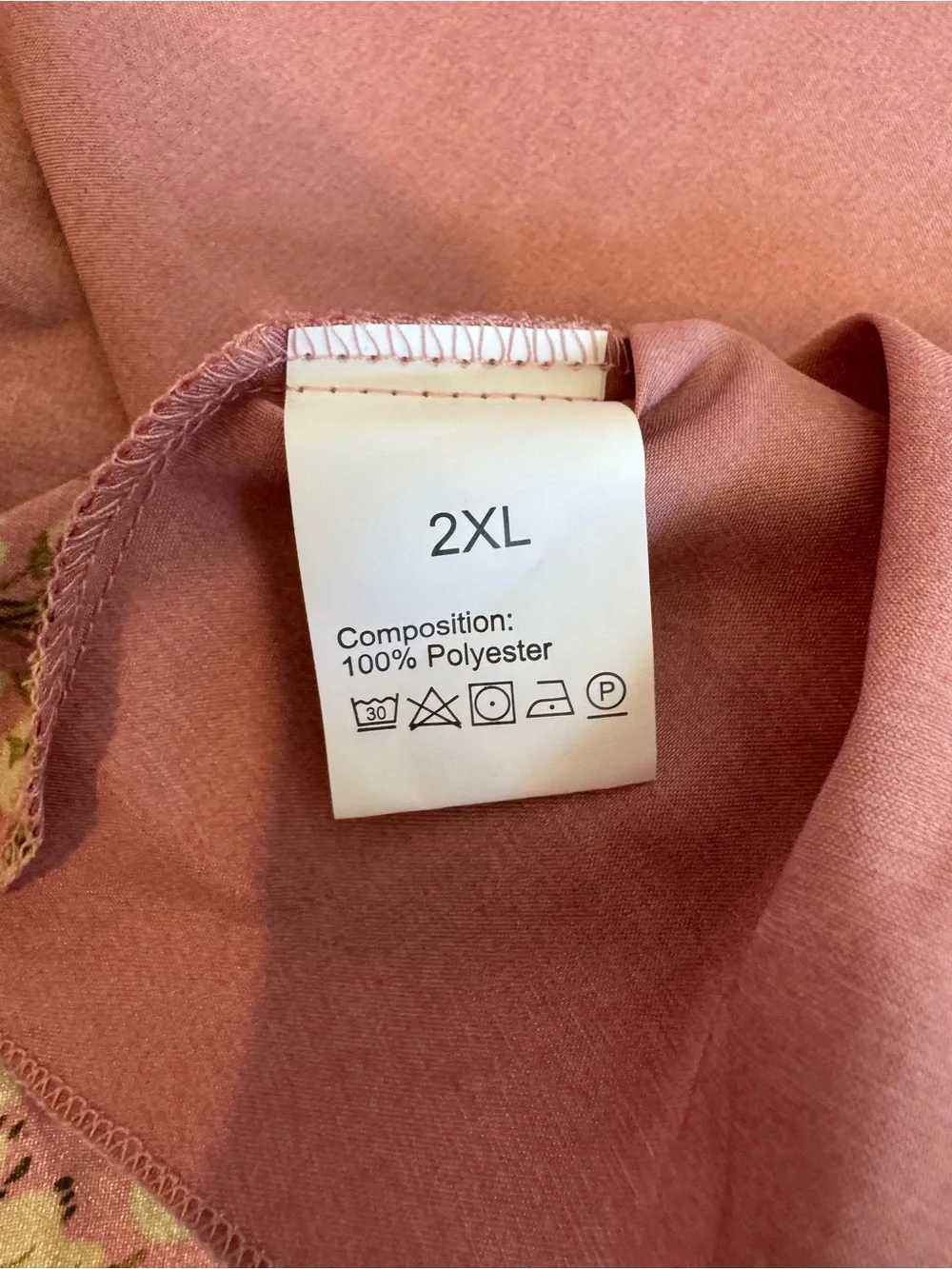 Unbranded 2XL Rose Pink Satin Floral Pajama Set